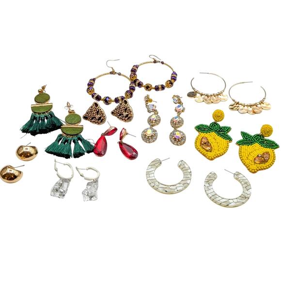 Lot of Ten Pair of Whimsical to Classic Earrings for Pierced Ears - Picture 1 of 8